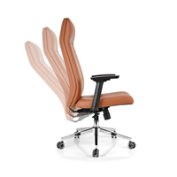 Chaise de bureau ergonomique de luxe avec dossier haut en cuir PU, siège pivotant pour dirigeant et manager