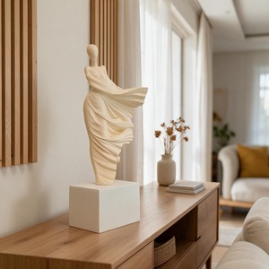 Sculpture abstraite féminine en fibre de verre sur mesure, statue élégante de femme pour la décoration intérieure du salon et de l'hôtel - Product Image 5
