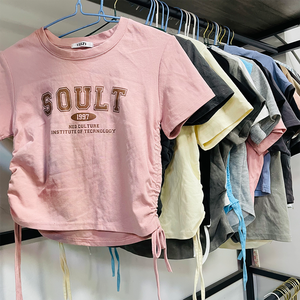 T-shirt a maniche corte estive usate da <span class=keywords><strong>donna</strong></span> le balle di abbigliamento della Germania sono perfette per la frugalità e la moda sostenibile - Product Image 4