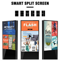 Écran publicitaire numérique Android à double écran sur pied de qualité supérieure pour la promotion des restaurants, supermarchés et entreprises