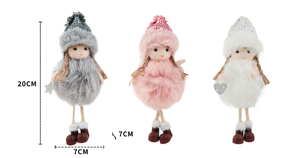 Pendentif ange triangulaire en coton créatif, 1 pièce, décoration de sapin de Noël, ornement suspendu, style moderne - Product Image 6