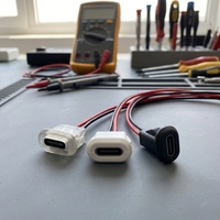AOMEI Type-C2P 2P Prise femelle à coller, port de charge ovale pour lampe de bureau à pression directe, adaptateur USB pour véhicule électrique
