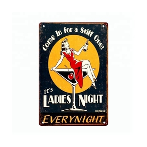 Letrero de Metal Retro Vintage con Impresión de Logotipo Personalizado Moore Ladies Night para Decoración - Product Image 1