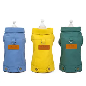 Hot Selling Cool Denim Coat Designer Pet Dog Clothes Jeans Life Jacket for Small Dogs Cats