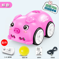 Voiture Électrique à Induction Intelligent Mini Dessin Animé Télécommandée avec Évitement d'Obstacles, Musique Intelligente et Lumières pour Enfants