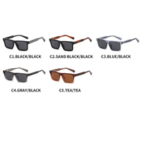 Lunettes de soleil pour homme, monture PC, style classique rétro carré, verres polarisés, unisexe, logo personnalisé, lunettes de soleil en plastique épais de luxe