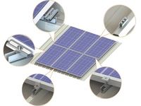 Rail en aluminium Toit plat Panneaux de montage solaire Structure de support
