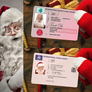 Biglietti d'Auguri Natalizi Personalizzati Stile Americano con Babbo Natale, <span class=keywords><strong>Patente</strong></span> di Guida in Plastica, Vendita all'Ingrosso - Product Image 1