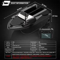 Nouveau Bateau Amorçeur V080 avec Sondeur Écho GPS 180 Points, Bateau Amorçeur Sonar Portée 120 Pieds, Double Moteur Brosse, Distance de Contrôle 800 Mètres