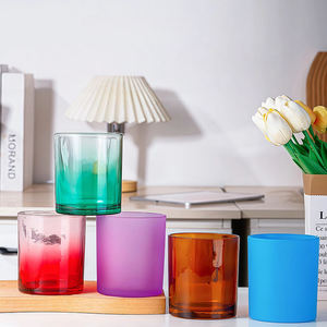 Offre Spéciale – Pot à Bougie en Verre Cylindrique Givré Personnalisable (220ml, 315ml, 430ml) avec Couvercle en Métal ou Bois - Product Image 2