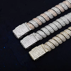 Light Luxury Fashion <b>Cross</b>-Border for Bestseller Full Zirconia Copper Pipe-Shaped <b>Chain</b> Necklace - Product Image 3