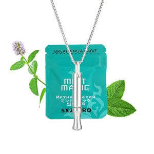 Ингалятор-ожерелье из нержавеющей стали без табака для отказа от курения, снятия тревоги, ароматерапии, бездымный, для дыхания - Product Image 2