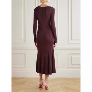 A11697 Nuovo Abito Lungo Elegante Primaverile, Sexy con Scollo a V in <span class=keywords><strong>Pizzo</strong></span>, Vita Impero, Tinta Unita, Antistatico, Lunghezza Maxi - Product Image 2