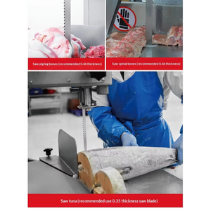 Hoja de sierra de cinta <span class=keywords><strong>EJ</strong></span> de grado alimenticio de 65 pulgadas (1650 mm) y 4 TPI para corte rápido de carne con hueso y pescado congelado - Product Image 4