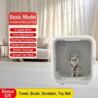 Séchoir automatique intelligent 62L pour animaux de compagnie avec désinfection et ions négatifs, machine de séchage rapide pour chats et petits chiens (modèle usine)