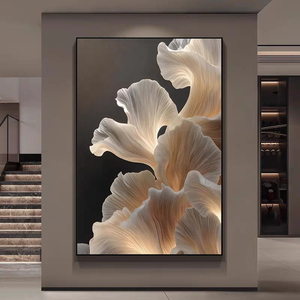 Peinture décorative murale 3D moderne haut de gamme pour la maison, motif géométrique minimaliste abstrait en porcelaine de cristal pour entrée, vente en gros - Product Image 1