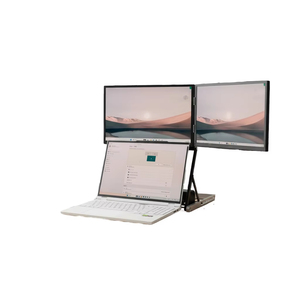 Moniteur portable double OEM 15,6 pouces sans pilote, 1080P IPS, pliable, extension d'écran d'ordinateur portable Type-C avec haut-parleur intégré pour les professionnels - Product Image 1