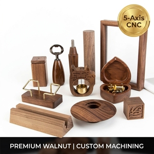 บริการตัดไม้วอลนัทสีดำด้วยเครื่อง CNC 5 แกนความแม่นยำสูง สำหรับชิ้นส่วนไม้ที่ออกแบบตามสั่งและการสร้างต้นแบบขั้นสูง - Product Image 5