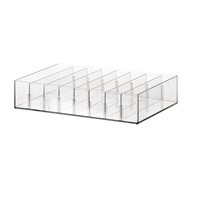 Organisateur de bureau rectangulaire transparent en plastique portable pour accessoires, boîte de rangement pour câbles de chargeur, compartiments pour câbles