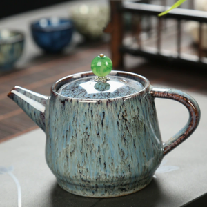 Théière en céramique vintage transformée au four, pour le thé Kung Fu, <span class=keywords><strong>petite</strong></span> théière domestique avec infuseur intégré pour thé en vrac - Product Image 5
