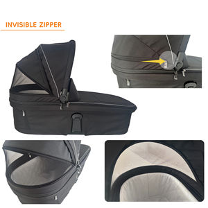 Nouveau-né, <span class=keywords><strong>nacelle</strong></span>, porte-bébé, berceau, siège de poussette, capacité de charge de 20 kg, cadre en alliage d'aluminium et polyester, noir gris, pliable - Product Image 2