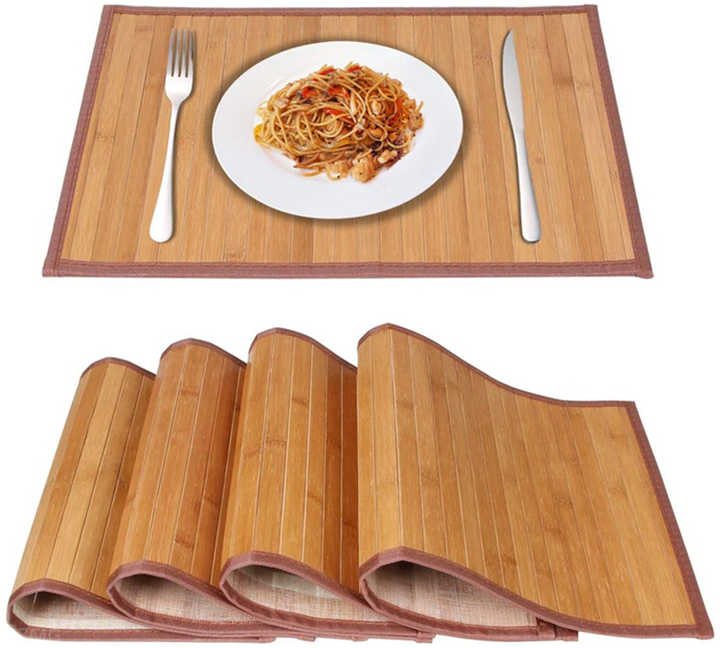 Natural Hand Woven Placemat Set for Table Oval European and American Popular Bamboo Rattan Seagrass Water Hyacinth Placemats