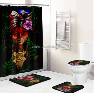 <span class=keywords><strong>Rideau</strong></span> de salle de bain imperméable personnalisé avec drapeau de Porto Rico pour salle de bain, décoration de <span class=keywords><strong>baignoire</strong></span>, faible MOQ - Product Image 2