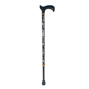 Printed Single <b>Crutch</b> Aluminum Alloy Adjustable Lightweight Anti Slip Rubber Tip <b>Walking</b> Stick For Outdoor Rehabilitation Use - Product Image 2