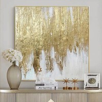 Dropshipping Décoration d'intérieur Moderne Abstrait Nordique Images Art Mural Toile 3d Feuille d'Or Texture Fait à la Main Peinture à l'Huile