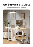 Lampadaire moderne en aluminium avec commande tactile, température de couleur réglable 2700-6500K, LED 120lm/W, intensité variable, abat-jour carré en métal argenté, pour bureau