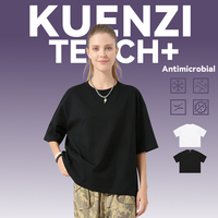 Camiseta Kuenzi de Manga Corta con Sensación Fresca, Anti-Pilling, Absorbente de Sudor, de Gran Gramaje (305GSM), 100% Algodón, Antibacteriana 7A para Mujer