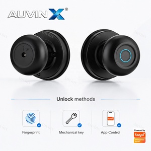 Auvinx Cerradura Inteligente OEM ODM 指纹智能生物识别门锁公寓房间涂鸦门禁数字旋钮锁家用 - Product Image 2