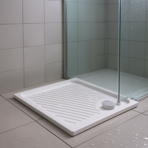 Receveur de douche carré en céramique Dolomite Gemma 90 x 90 cm H. 7 cm avec rainures de drainage pour salle de bain - Product Image 3