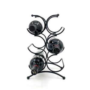 Estante organizador de botellas de agua y vino, alambre de metal, color negro, precio directo de fábrica - Product Image 1