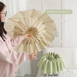 Sombrilla Manual de 16 Varillas con Diseño Retro, Protección Solar y contra la Lluvia, Doble Uso, Resistente al Viento y a los Rayos UV, para Adultos y Estudiantes - Product Image 2