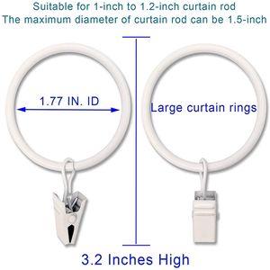 Crochets suspendus en métal, 1 pièce, Clip d'anneaux, accessoires pour rideaux, tringle <span class=keywords><strong>de</strong></span> <span class=keywords><strong>douche</strong></span> - Product Image 3