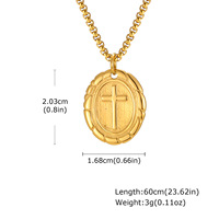 Liontin Salib Religius Vintage Punk, Kalung Perhiasan Fashion Baja Anti Karat PVD, Aksesoris Grosir untuk DIY Pria