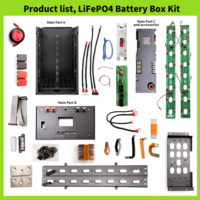 Stock UE Populaire Boîtier de batterie prismatique DIY 16S 48V 300Ah en métal avec BMS JK, écran LCD 4,3 pouces, 15kWh, supports de batterie