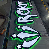 Prix d'usine Double couche blanc vert LED lumière lettres 3D entreprise de construction décorations pour hôpitaux électronique externe