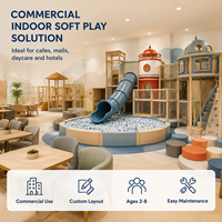Équipement de jeu souple commercial : Panneaux de structure de jeu, piscine à balles, double toboggan, mur d'activités, espace ouvert, certifié ISO 9001 pour centre de jeux