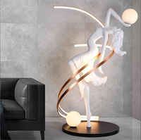 Sculpture LED Moderne en Résine pour Décoration de Bar et Club, Danseuse Ballerine sur Pied avec Garantie de 3 Ans