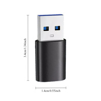 Adaptateur USB-C USB OTG en alliage d'aluminium neuf, stable et durable, protection contre les courts-circuits, transmission rapide de données pour ordinateur portable, garantie 1 an