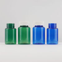 Bouteilles PET vides pour vitamines 100cc 120cc, contenants colorés pour capsules et comprimés avec étiquettes personnalisées pour compléments alimentaires