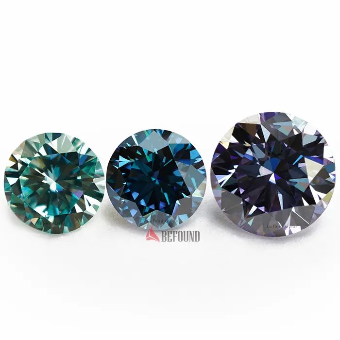 حجر الماس المويسانتي للخطوبة, حجر الماس المويسانتي للخطوبة باللون الأزرق VVS على شكل دائري حاصل على شهادة GRA من أحجار الزيتية للخطوبة ، متوفر بسعر الجملة