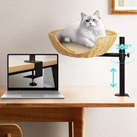 Hamac de bureau rotatif à 360° pour chat, réglable en hauteur, moderne et luxueux, avec housse amovible et lavable pour petit chat