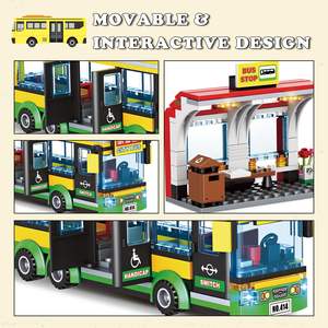 Juguete de Autobús EPT de 386 Piezas con Plataforma de Estación, Puertas y Asientos Realistas, Juego de Bloques de Construcción de Autobús Urbano para Niños - Product Image 6