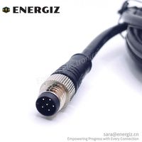 A Code Stecker Buchse M8 Geformter 6-poliger wasserdichter Kabelst ecker mit Kabellänge 1M