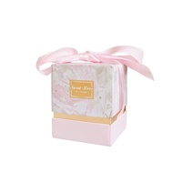 Boîte à bougie à base et lèvre rose de luxe personnalisée 8.5x8.5x9.5cm avec ruban boîtes de luxe boîte à bougie d'emballage