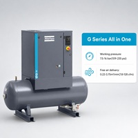 Compresseur d'air électrique Atlas Copco 4-en-1 de 200 L monté sur petit réservoir pour pistolet de peinture et lavage de voiture