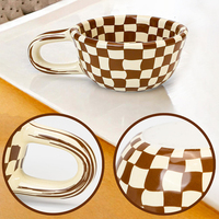Tasse à café en céramique personnalisée avec logo, style nordique, pour latte et cappuccino, écologique, en porcelaine, créative, très vendue, pour expresso